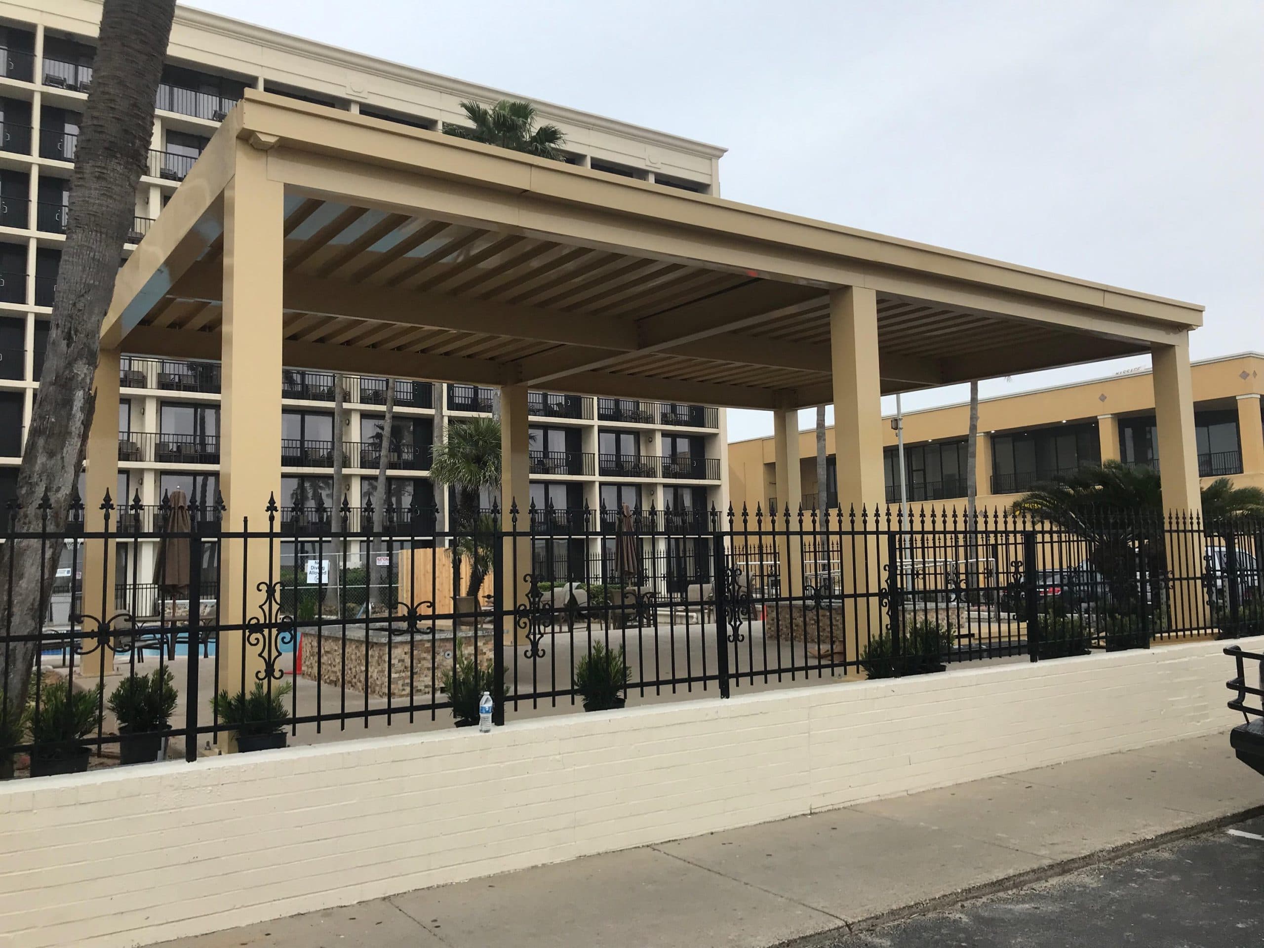 Custom extruded aluminum, walkway covers & canopies project 7 by AAA Awning Co. — Houston, Dallas, Fort Worth, Austin, San Antonio, Texas Gulf Coast