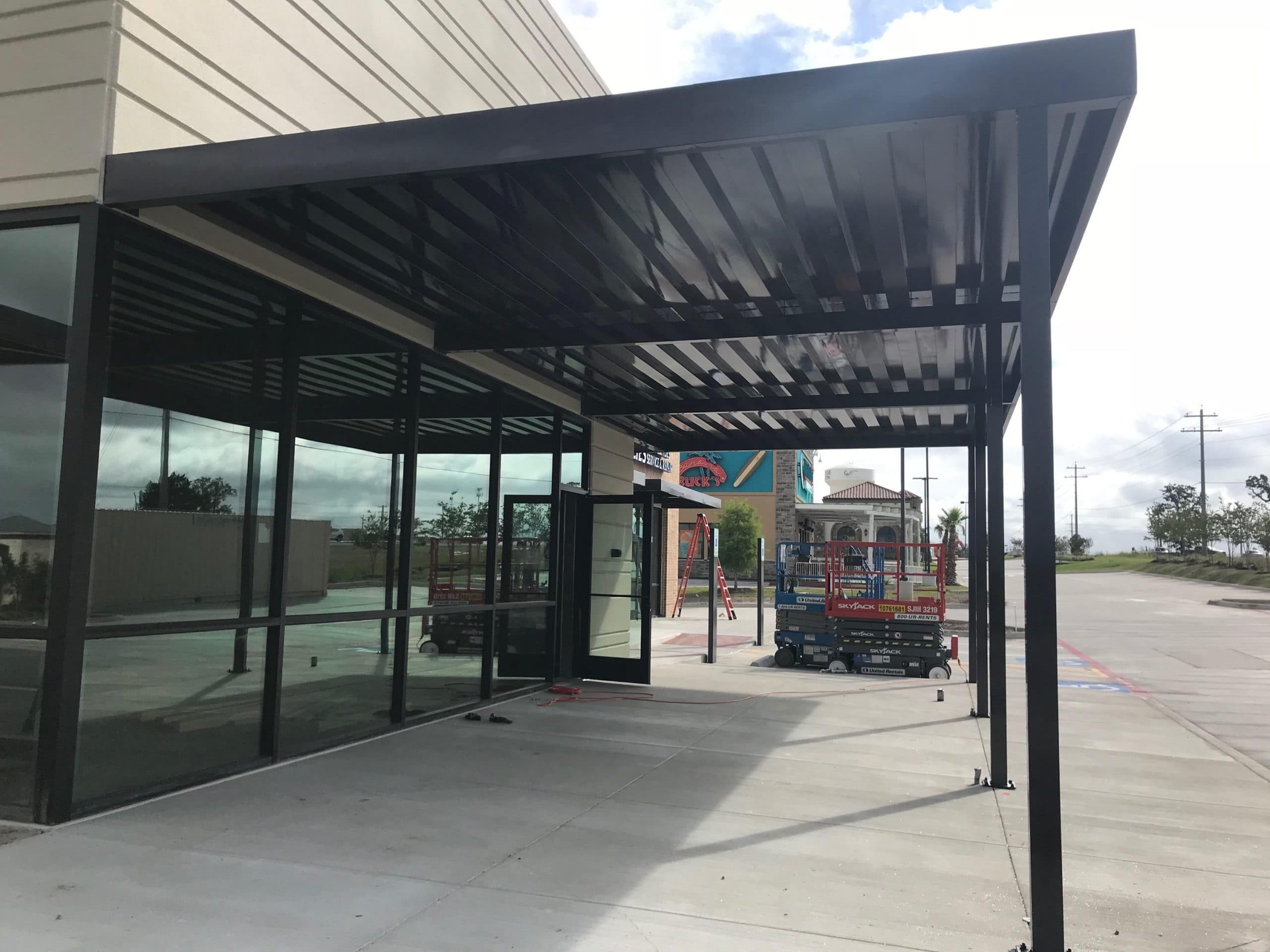 Custom extruded aluminum, walkway covers & canopies project 8 by AAA Awning Co. — Houston, Dallas, Fort Worth, Austin, San Antonio, Texas Gulf Coast