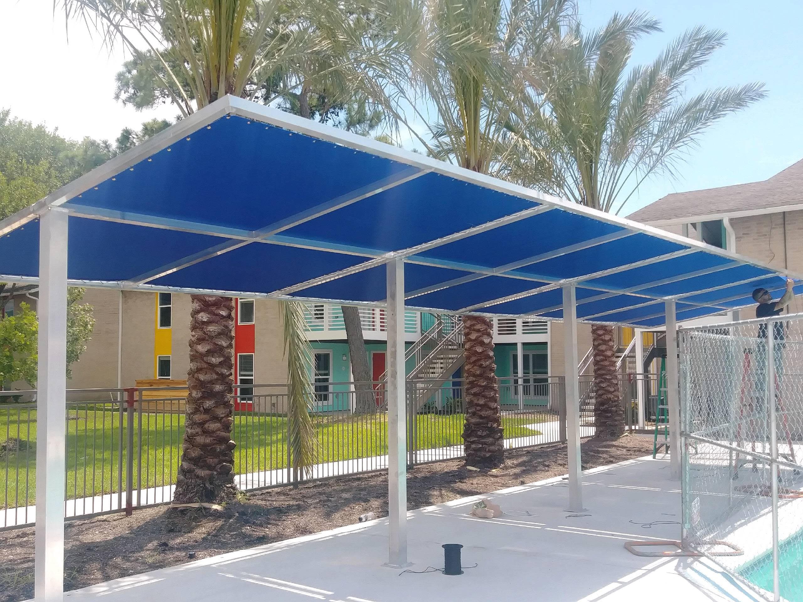 Custom fabric awnings installation 8 by AAA Awning Co., Houston Texas